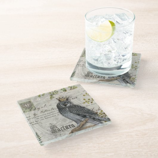 Glazen Onderzetter - King Falcon (Schuin)