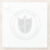 Glazen Onderzetter met Arma Dei Logo (Achterkant)