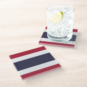 Glazen onderzetter met de vlag van Thailand