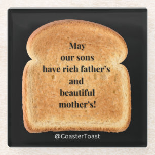 Glazen Onderzetter met Funny Witty Toast