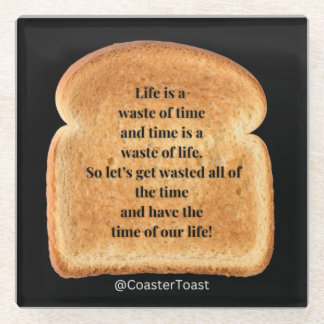 Glazen Onderzetter met Funny Witty Toast