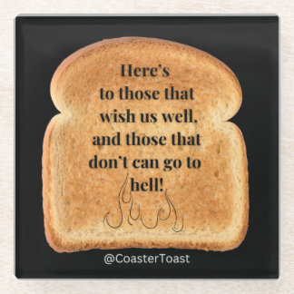 Glazen Onderzetter met Funny Witty Toast