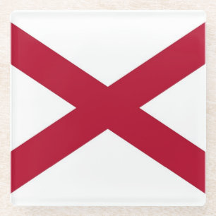 Glazen onderzetter met vlag van Alabama, Verenigde