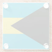 Glazen onderzetter met vlag van Bahama's (Achterkant)
