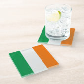 Glazen onderzetter met vlag van Ierland (Schuin)