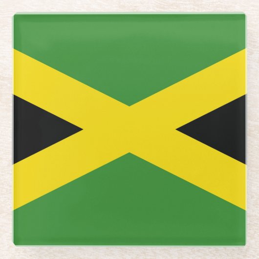 Glazen onderzetter met vlag van Jamaica (Voorkant)