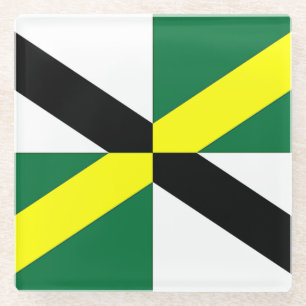 Glazen onderzetter met vlag van Monterey, VS