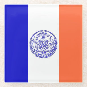 Glazen onderzetter met vlag van New York, Verenigd