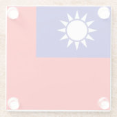 Glazen onderzetter met vlag van Taiwan (Achterkant)