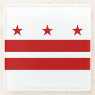 Glazen onderzetter met vlag van Washington DC, Ver