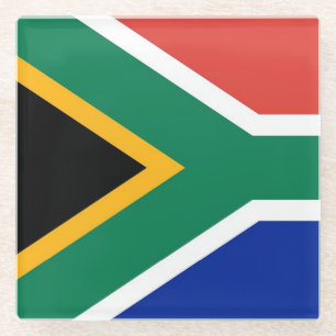 Glazen onderzetter met vlag van Zuid-Afrika