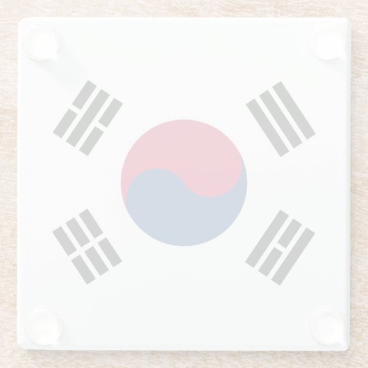 Glazen onderzetter met vlag van Zuid-Korea (Achterkant)