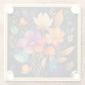 Glazen ONDERZETTER - Mooie & kleurrijke bloemen (Achterkant)