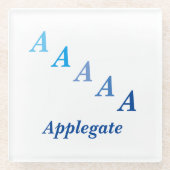 Glazen Onderzetter - Naam en Gestapte letters (bla (Voorkant)