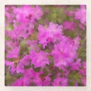 Glazen Onderzetter Paarse Rhododendrons
