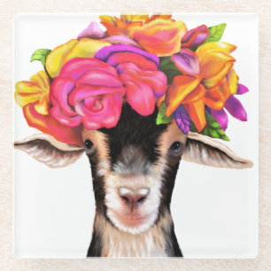 Glazen Onderzetter Posey the Goat