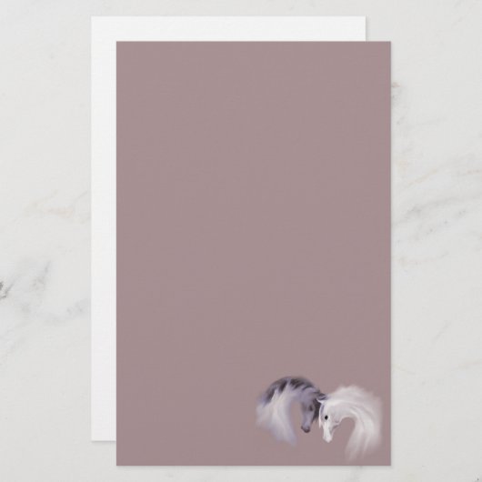 "Glazen paarden" ~ Lavender Stationery Briefpapier (Voorkant / Achterkant)