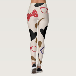 Glazen Petten en snor achtergrond Leggings