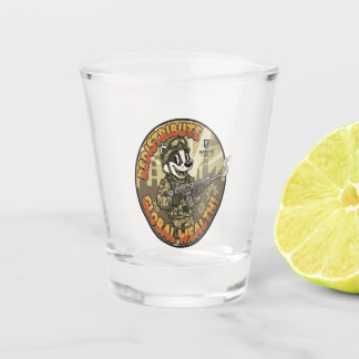Glazen shotglas voor wereldwijde rijkdom