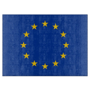Glazen snijbord met vlag van de Europese Unie Snijplank