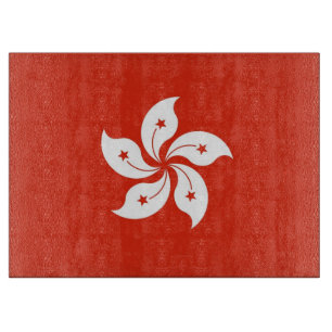 Glazen snijbord met vlag van Hongkong Snijplank