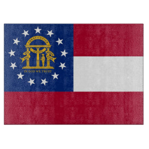 Glazen snijplank met vlag van Georgië, Verenigde S