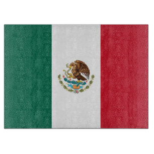 Glazen snijplank met vlag van Mexico