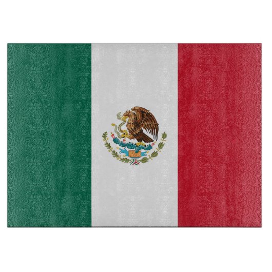 Glazen snijplank met vlag van Mexico (Voorkant)