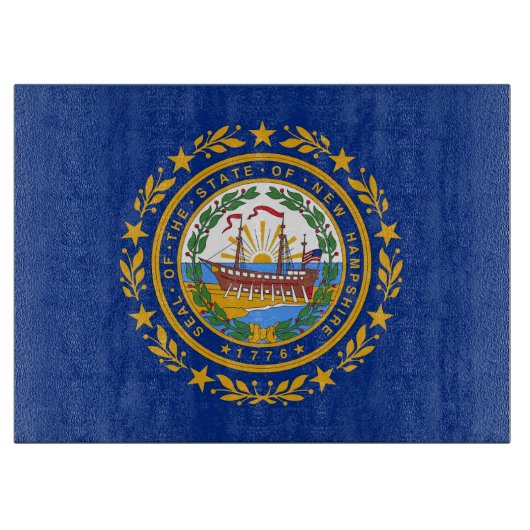 Glazen snijplank met vlag van New Hampshire USA (Voorkant)