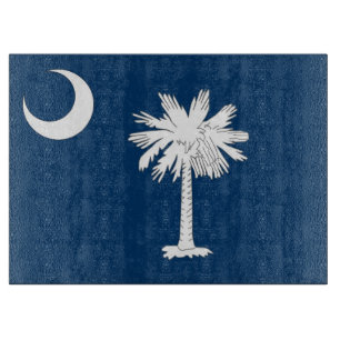 Glazen snijplank met vlag van South Carolina