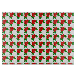 Glazen snijplank Poinsettias