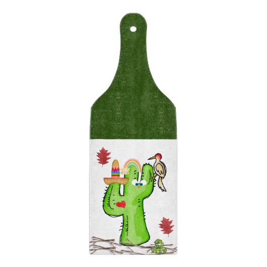 Glazen snijplank Vogelcactus (Voorkant)