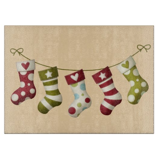 Glazen snijraad/kerstkousen snijplank (Voorkant)