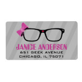Glazen & strikken Computer Geek Adresetiketten Etiket (Voorkant)
