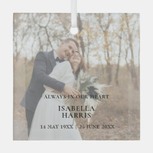 Glazen “Ter liefdevolle herinnering” fototribute Glas Ornament