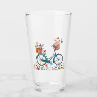 Glazen trommel, Pint Glass, 16 oz,  fiets