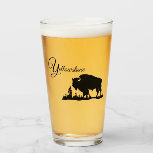 Glazen Tumbler-Yellowstone Buffel (Voorkant gevuld)