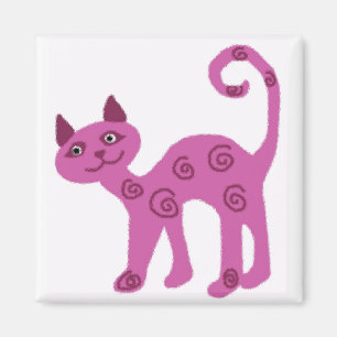 Glazen uitziende kitty kat magneet