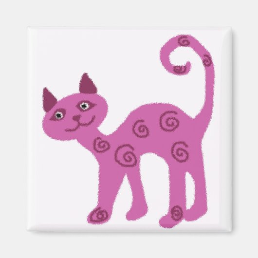 Glazen uitziende kitty kat magneet (Voorkant)