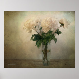glazen vet van Blush Pink en White Peonies Poster