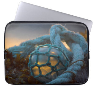 Glazen visvangfloat, Zonsondergang, Alaska Laptop Sleeve