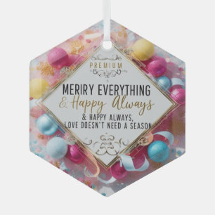 Glazen zeshoekige kerstversiering – Premium kerstd Glas Ornament