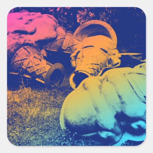 glazen zomersappelpitten vierkante sticker (Voorkant)