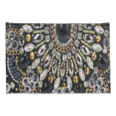 glazuur kunst deco zwarte goudmahemaan kussensloop (Achterkant-Rechts)