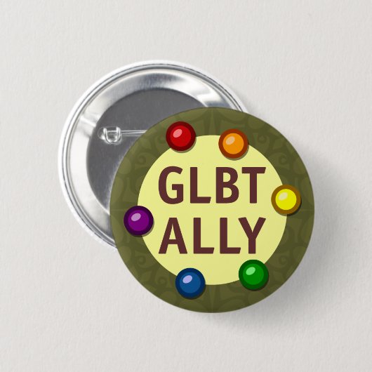 GLBT Ally Baubles Ronde Button (Voorkant /achterkant)