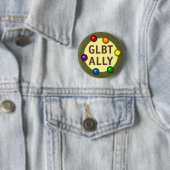 GLBT Ally Baubles Ronde Button (In situ)