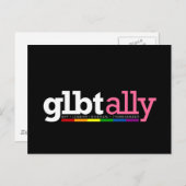 GLBT Ally Black Briefkaart (Voorkant / Achterkant)