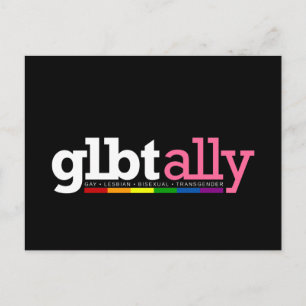 GLBT Ally Black Briefkaart