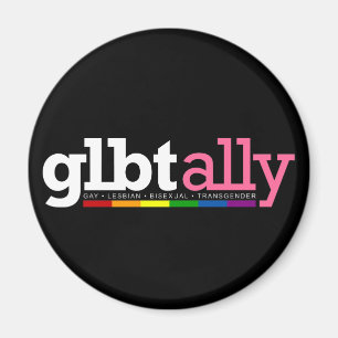GLBT Ally Black Magnet Magneet