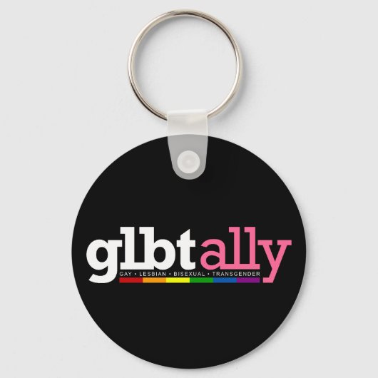 GLBT Ally Black Sleutelhanger (Voorkant)